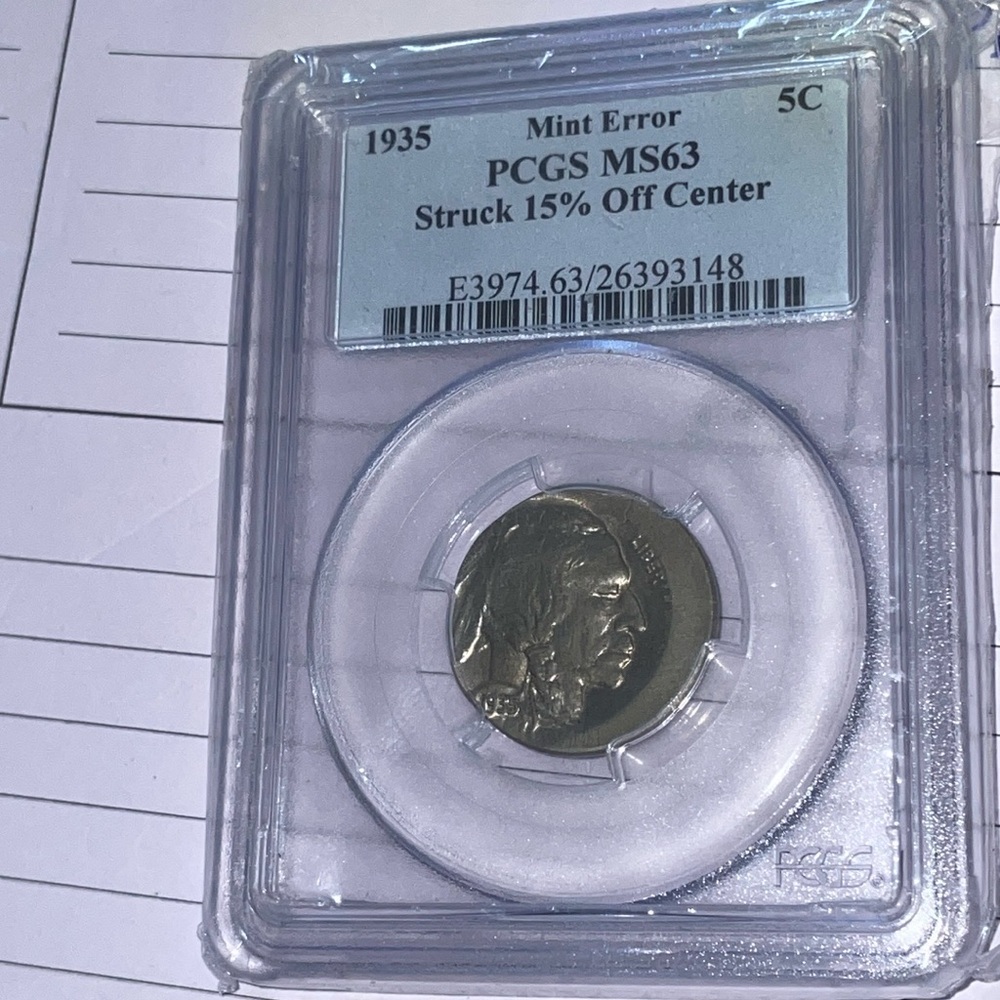 1935 Mint Error 5C 🦬 Buffalo Nickel Graded by PCGS